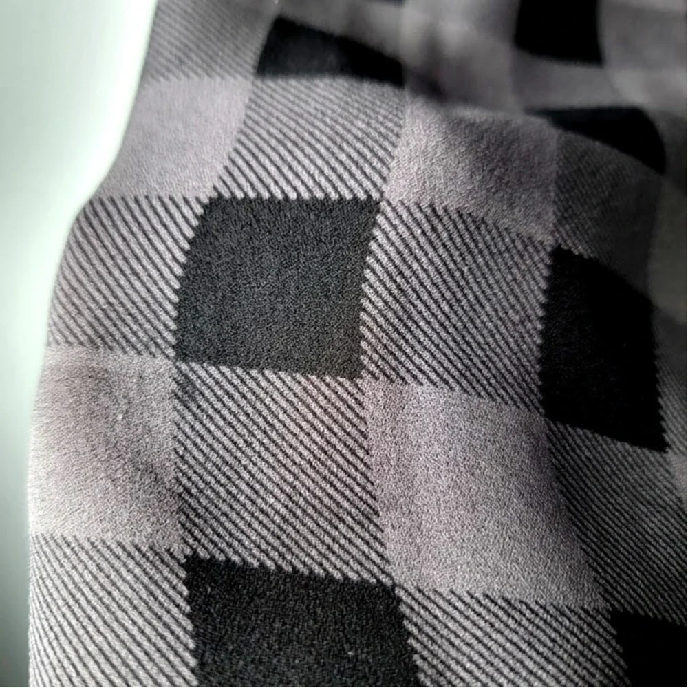 Eileen Fisher Silk Midi Dress Black Gray Plaid Sleeveless Quiet Luxury Chic - Picture 8 of 10